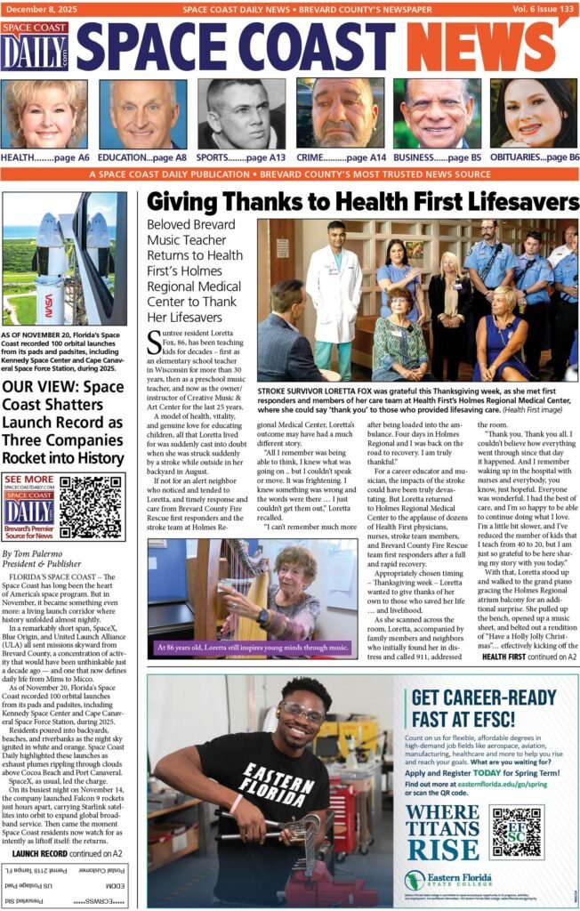 HOT OFF THE PRESS! December 8, 2025 Space Coast Daily News – Brevard County's Best Newspaper