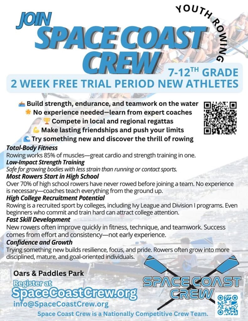 🚣♂️ Ready for something new? Join Space Coast Crew! ✨ Build strength 💪 ✨ Compete in regattas 🏆 ✨ Make lifelong frien...