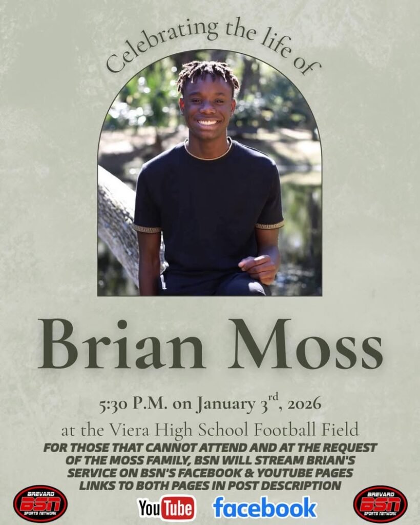 BSN COMMUNITY ANNOUNCEMENT At the request of the Moss family, Brevard Sports Network will provide a live stream of Brian...