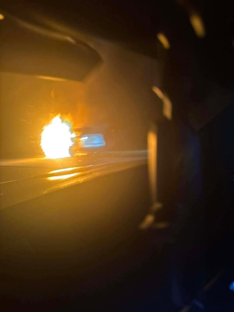 Sheriff K-9 SUV on fire on 95 South by Lake Washington