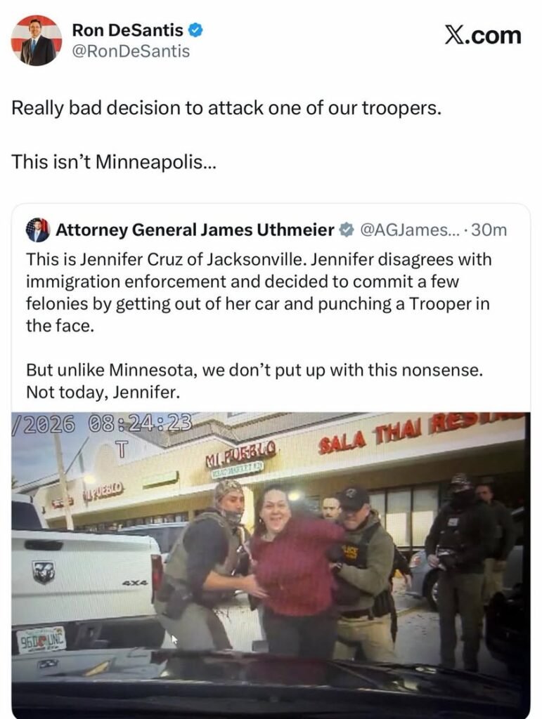 Governor DeSantis issues a warning. "This isn't Minneapolis..."