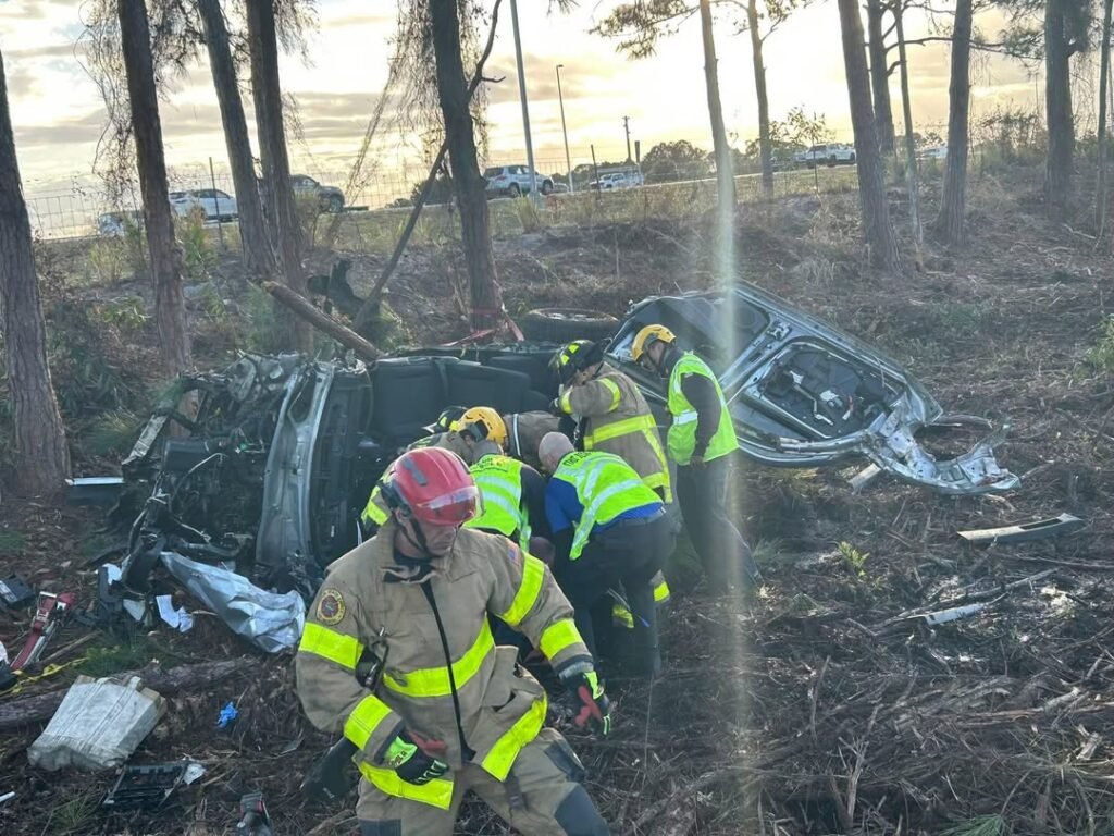 Single vehicle crash, Florida Turnpike, MM120 north bound.  (Just north of the Palm Beach County line).  Single occupant...