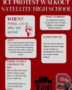 Satellite High students organizing a walkout protest regarding ICE.
