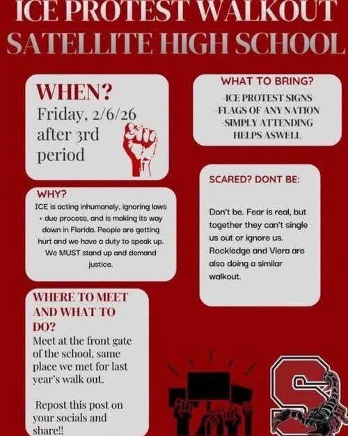 Satellite High students organizing a walkout protest regarding ICE.