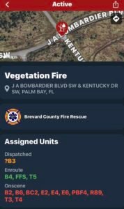 Big fire reported out at the Palm Bay Compound again.