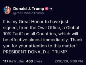 New tariffs just dropped.