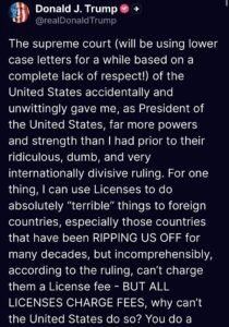 🚨 BREAKING: President Donald J. Trump blasts Supreme Court ruling, says decision gives him “far more powers” moving for...