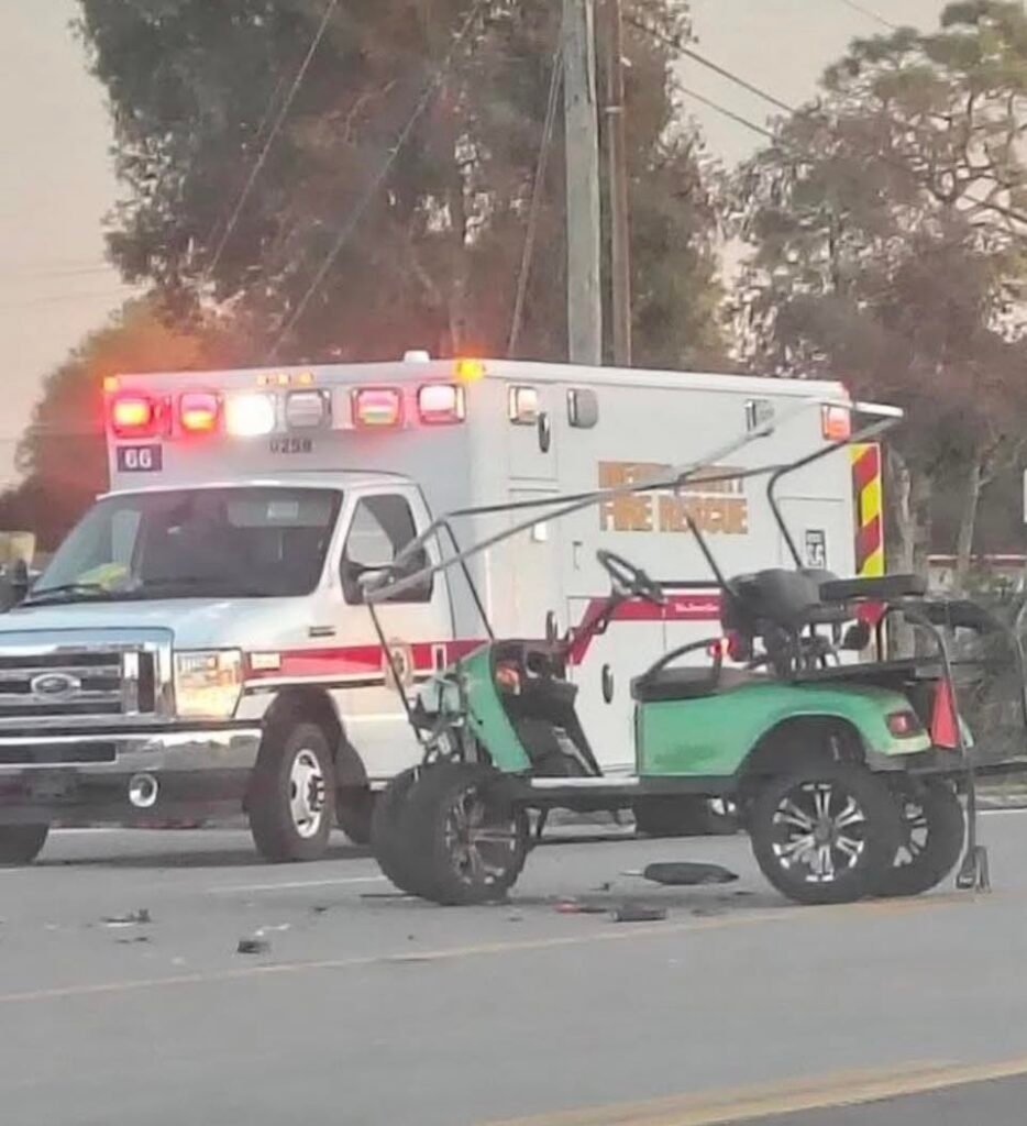 Golf cart accident on Wickham and Eau Gallie