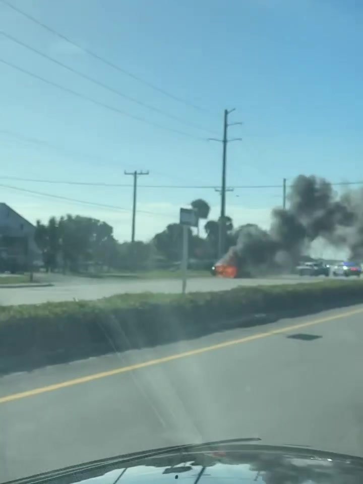 Vehicle in fire US1 in Palm Shores. Expect delays.