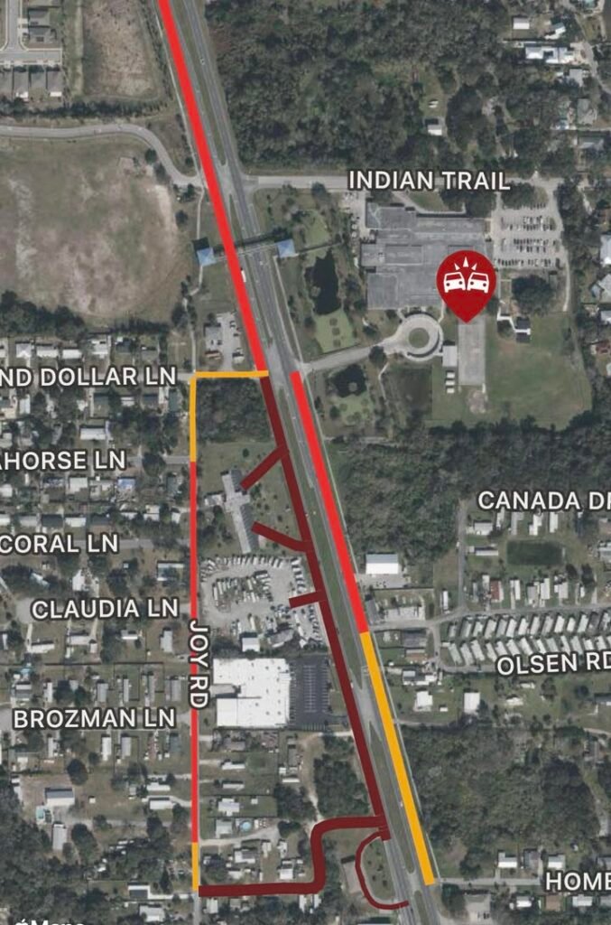 MAJOR Motorcycle Crash on US-1 South, at Canaveral Groves Blvd. All lanes closed. Life flight on the way.