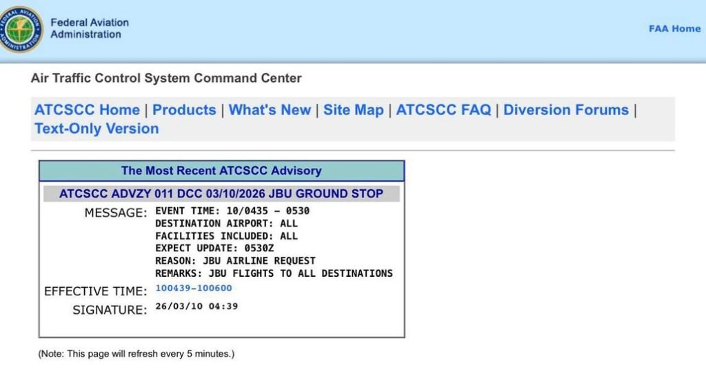 The FAA has grounded all JetBlue flights due to a request by the airline. It was not clear why the airline requested the...