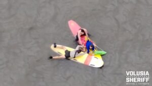 WATCH: A suspect who tried to escape Volusia deputies by jumping into the Halifax River still ended up in cuffs after la...