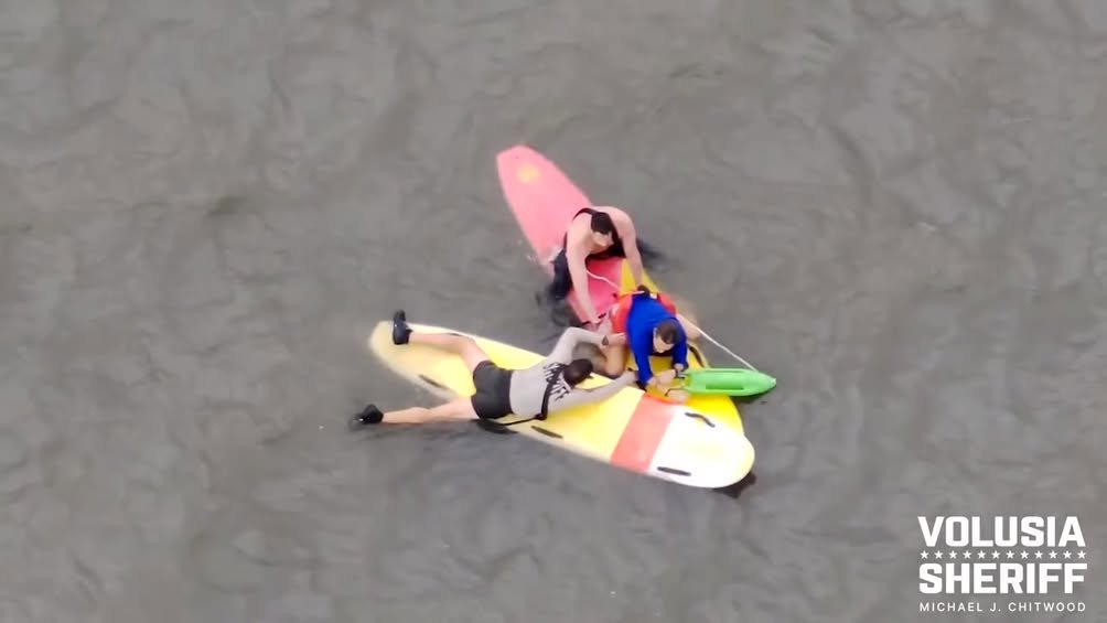 WATCH: A suspect who tried to escape Volusia deputies by jumping into the Halifax River still ended up in cuffs after la...