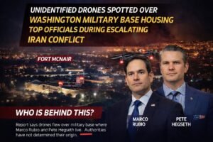 NEW: Mystery drones were reportedly spotted over Fort McNair in Washington, the Army base where Secretary of State Marco...