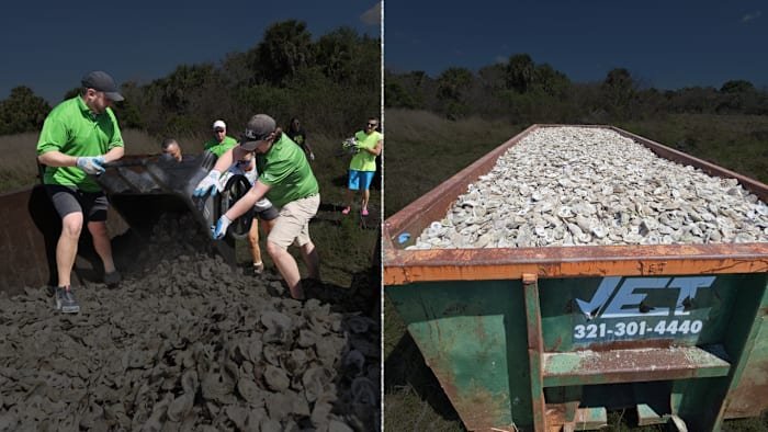 What are these Publix workers doing on the coast of Central Florida?