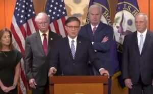 House Speaker Mike Johnson wants you to feel sorry for members of Congress. He says they need to be able to trade stocks...