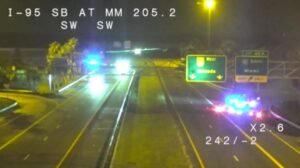 Crash in Brevard County on I-95 South, before MM 205BA/SR-528. All lanes blocked.