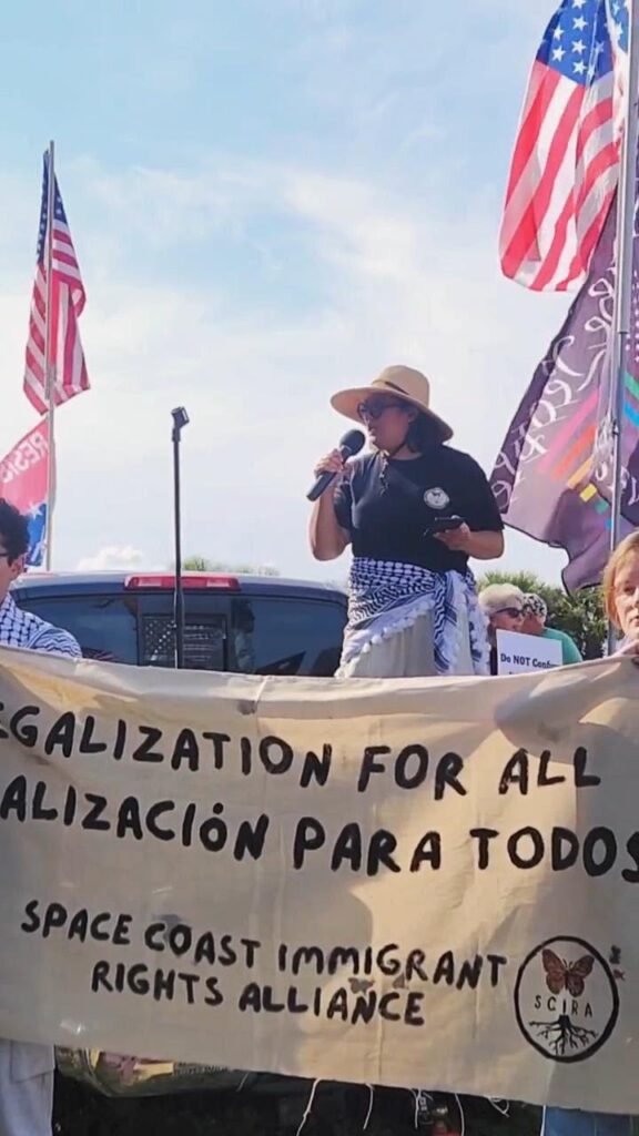 May Day rally in Space Coast, Florida.